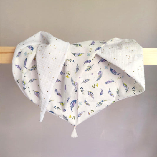 Grand bavoir "plumes"