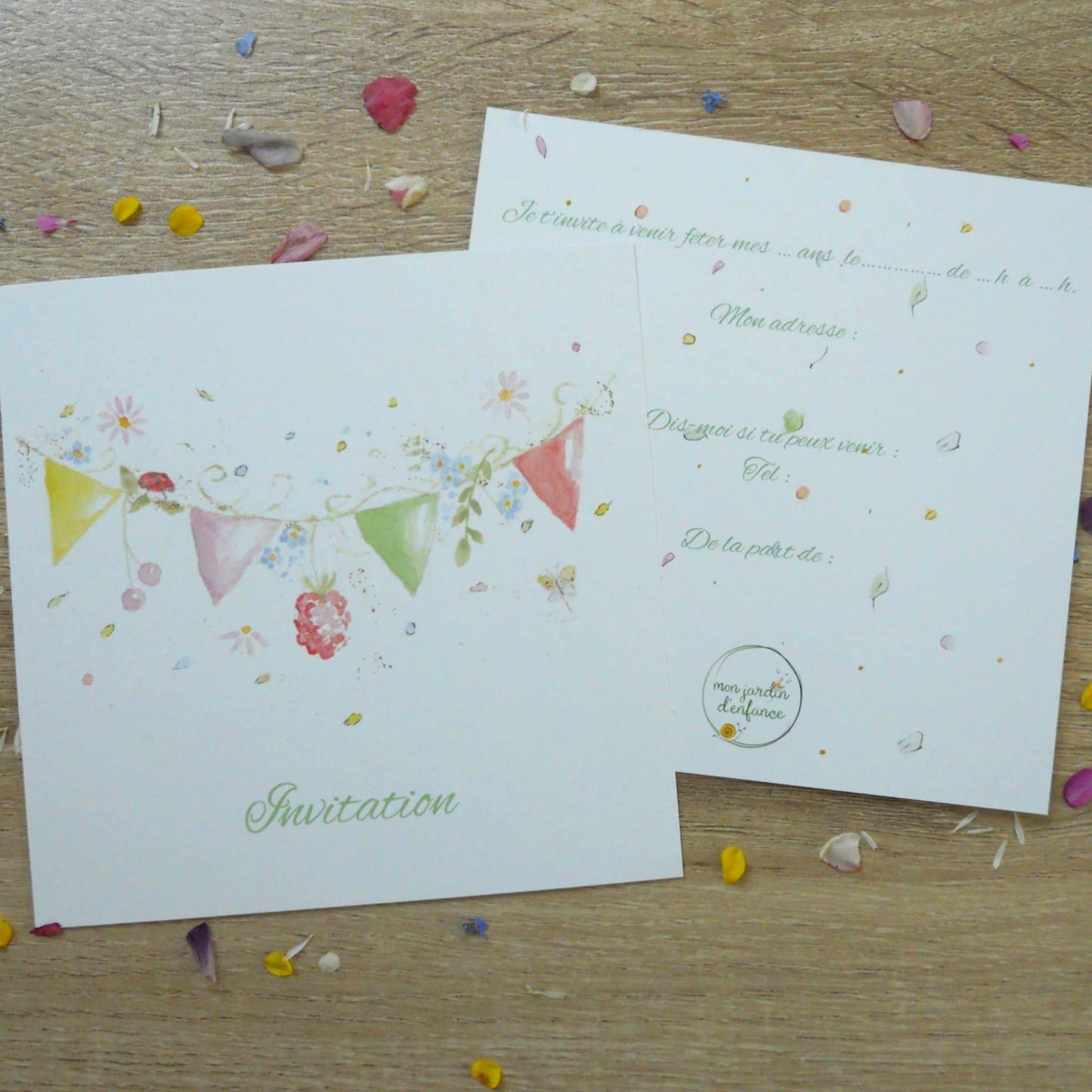 Cartes d'invitation "Farandole de couleurs"
