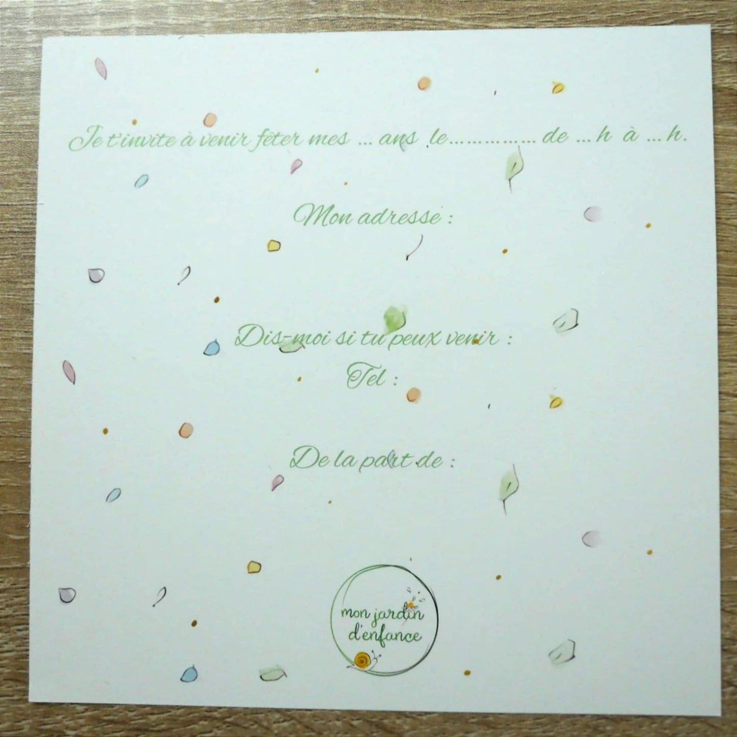 Cartes d'invitation "Farandole de couleurs"