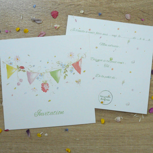Cartes d'invitation "Farandole de couleurs"
